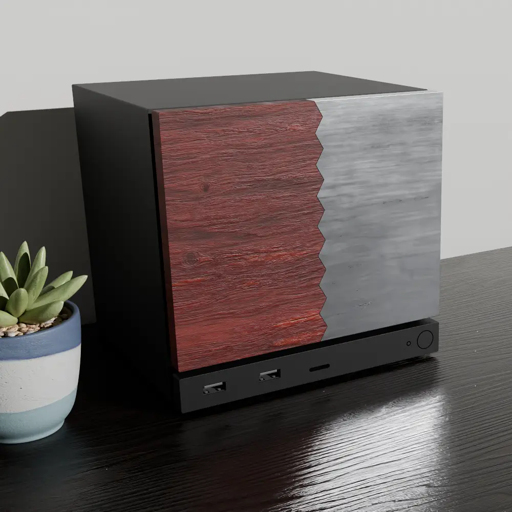 HYBRID Billet Aluminum & Rich Mahogany Faceplate for Steam Machine (2026)